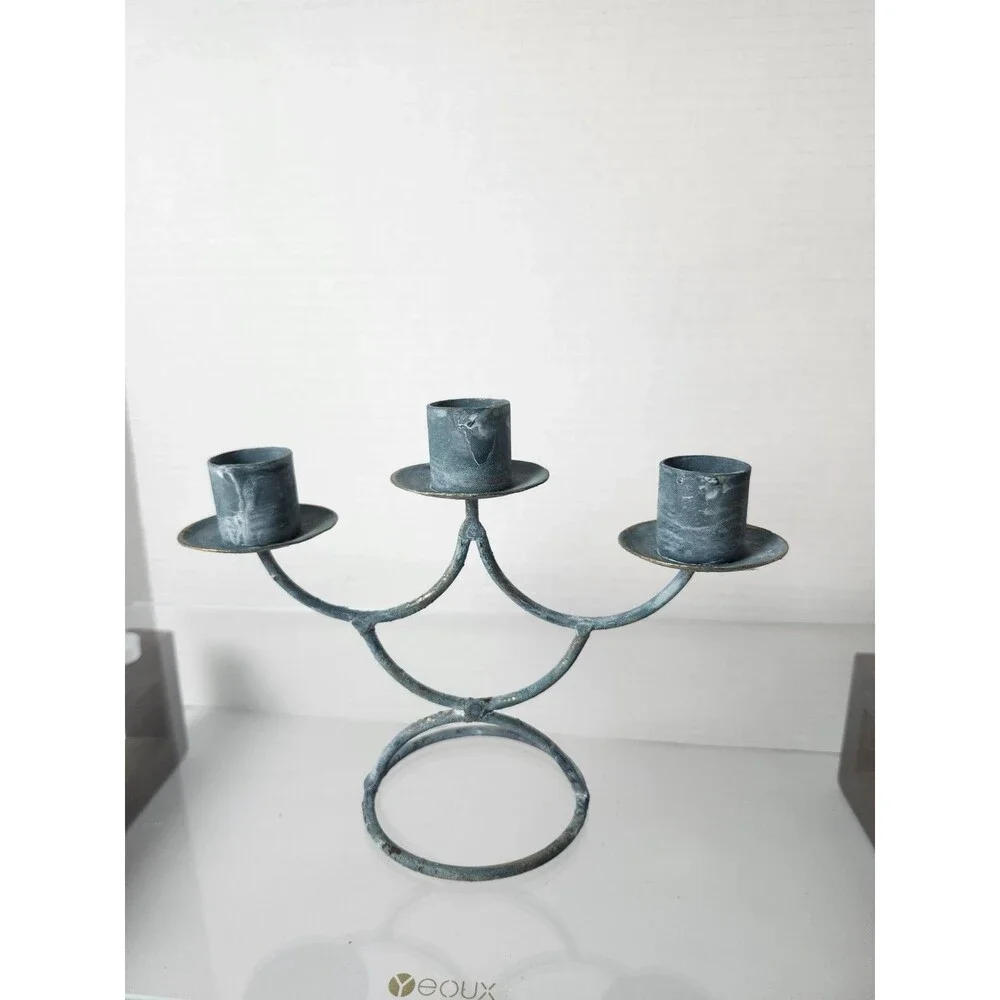 Husna Imports 3 Tier Wrought Iron Candelabra.